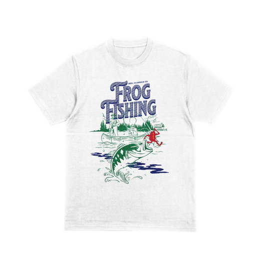 Frog Fishing Retro Style Tee